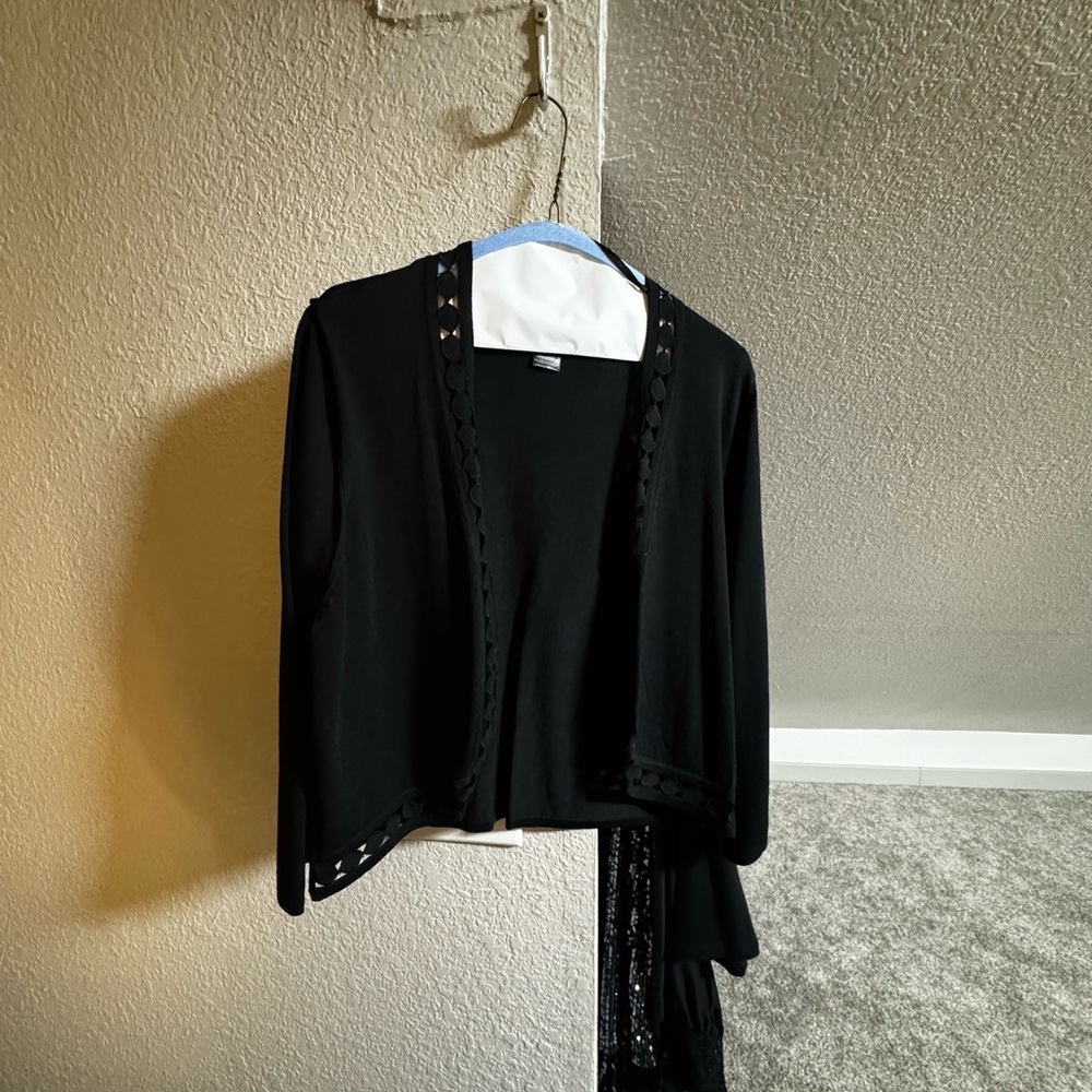 Chic Black Open-Front Cardigan